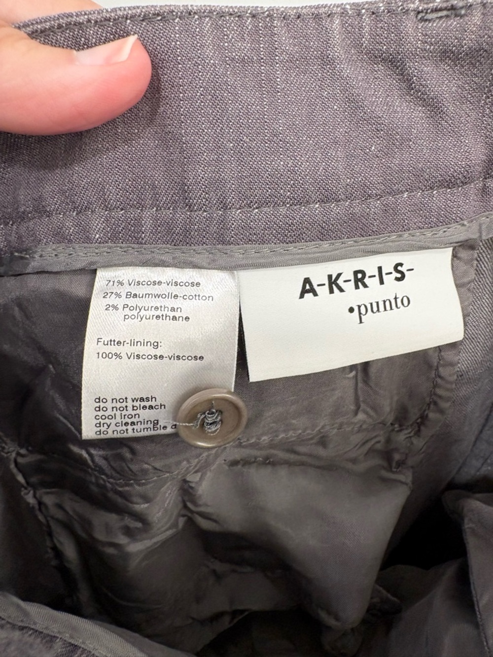 Akris Punto Minimalist Grey Cotton Viscose Pintuck Cropped Pants Size 6 - Picture 14 of 16